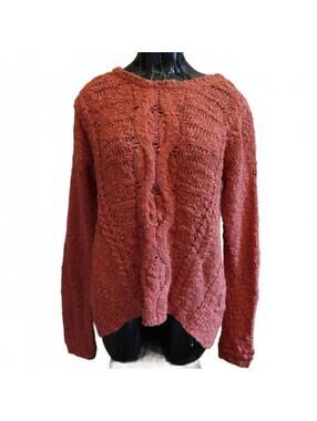 Moth Rust Orange Chunky Knit Sweater Size M